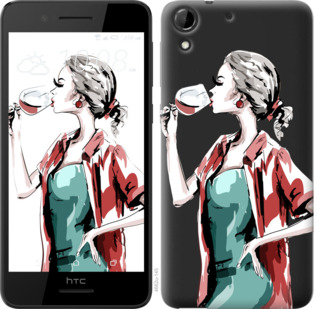 

Чехол Девушка с бокалом для HTC Desire 728G 841449