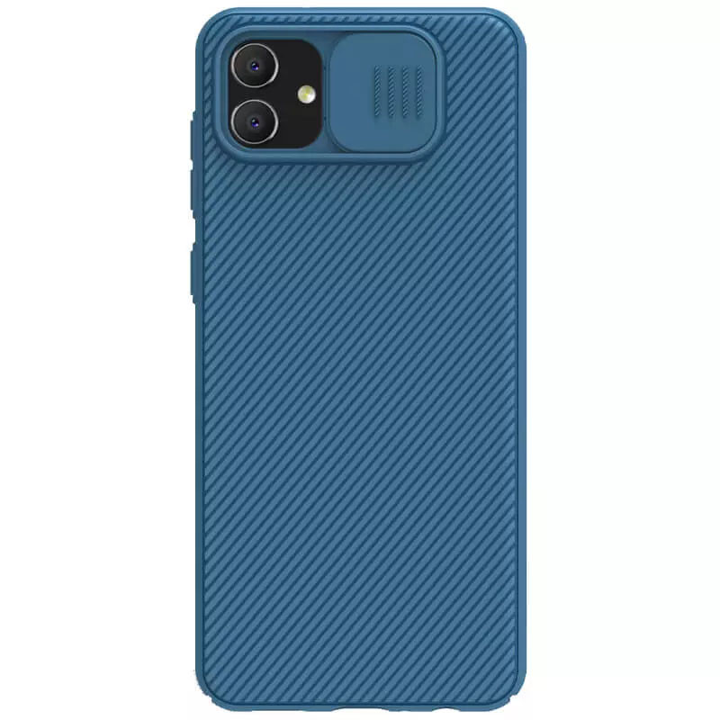 Карбонова накладка Nillkin Camshield (шторка на камеру) на Samsung Galaxy A04 (Синий / Blue)