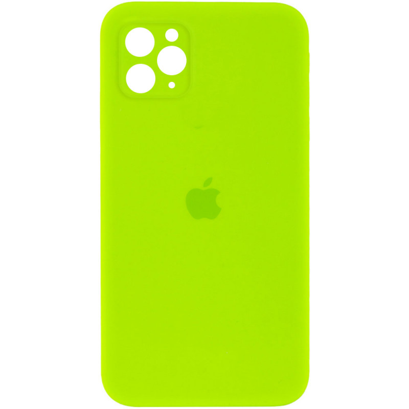 Чохол Silicone Case Square Full Camera Protective (AA) на Apple iPhone 11 Pro (5.8") (Салатовий / Neon green)