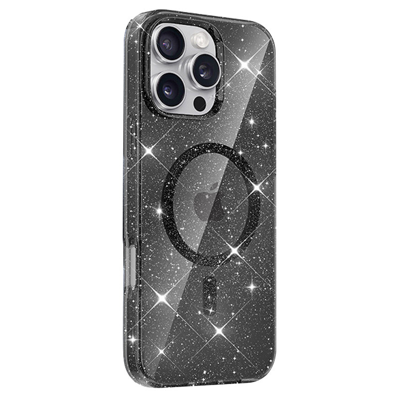 Фото Чохол TPU Eclipse Sparkle (MagFit) на Apple iPhone 16 Pro Max (6.9") (Black) на vchehle.ua