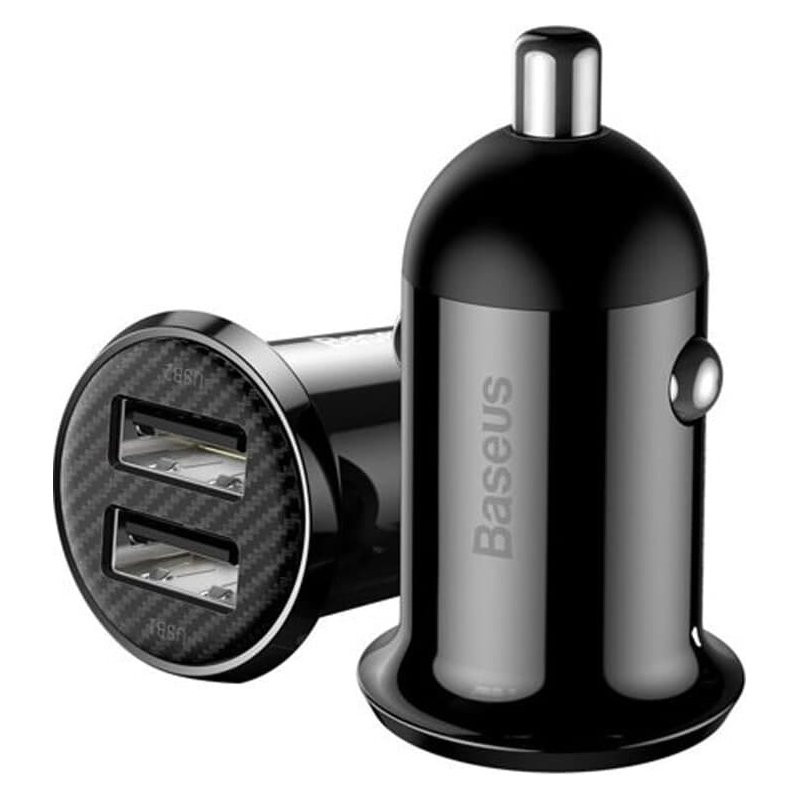 Фото АЗП Baseus Grain Pro 4.8A (2USB-A) (CCALLP) (Чорний) на vchehle.ua
