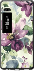 Чехол Цветы акварелью для Meizu Pro 7