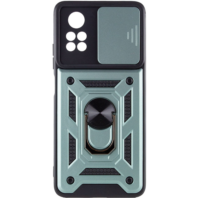Фото Ударостійкий чохол Camshield Serge Ring на Xiaomi Poco X4 Pro 5G (Зелений) на vchehle.ua