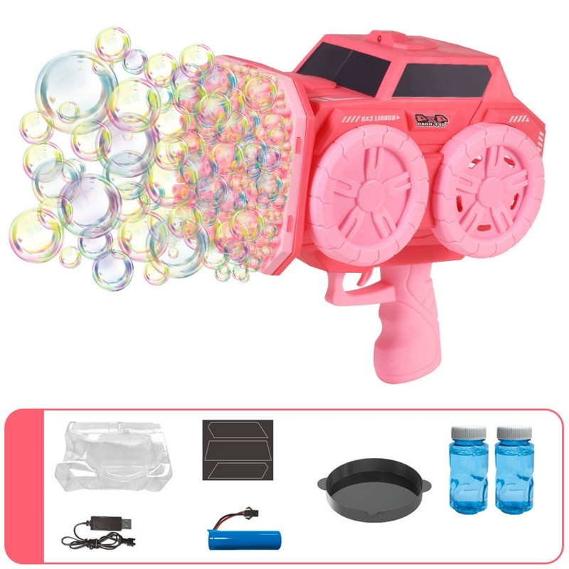 Фото Пістолет з мильними бульбашками SHT KB1294 Car на 139 отворів + 2xbottle 60ml (Pink) на vchehle.ua