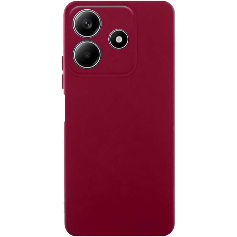 Чехол TPU GETMAN Liquid Silk Full Camera для Xiaomi Redmi Note 14 5G (Бордовый / Marsala)