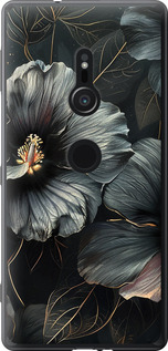 Чехол Черные цветы для Sony Xperia XZ2 H8266