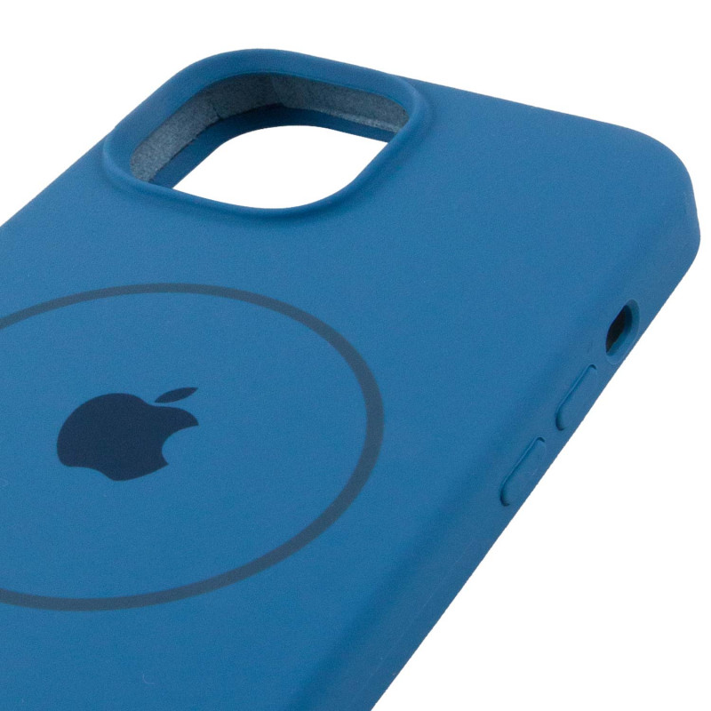 Чохол Silicone Case Full Protective (AA) with Magnetic Safe на Apple iPhone 15 Plus (6.7") (Синій / Denim Blue) в магазині vchehle.ua