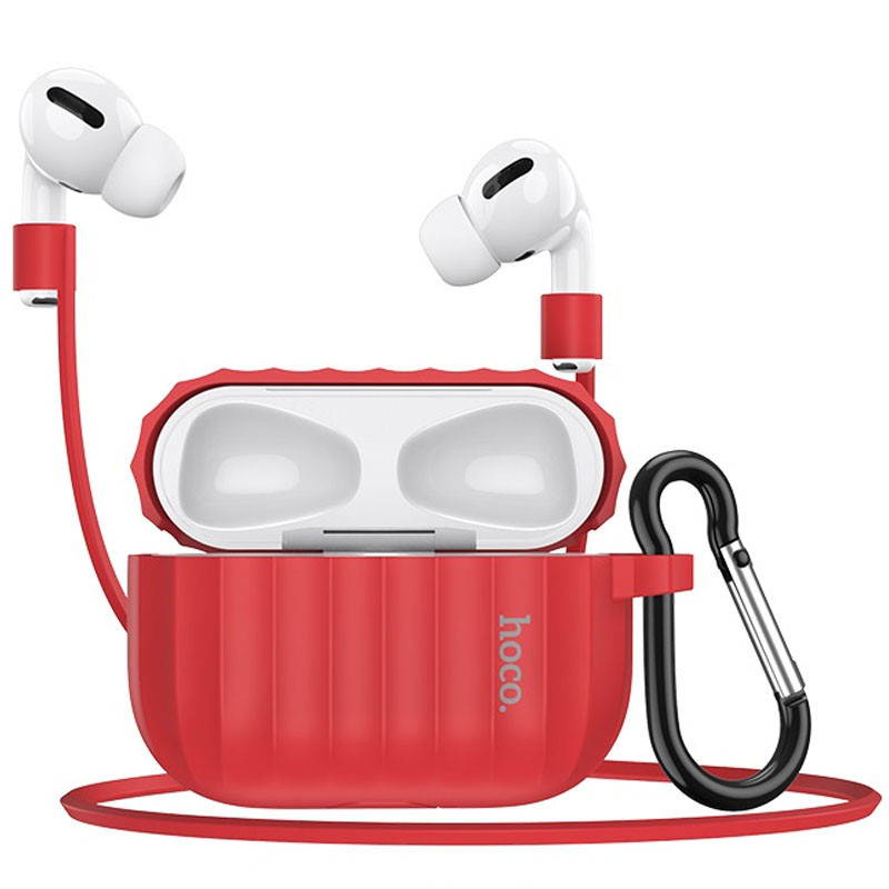 Силиконовый футляр Hoco WB20 для наушников AirPods Pro (Красный)