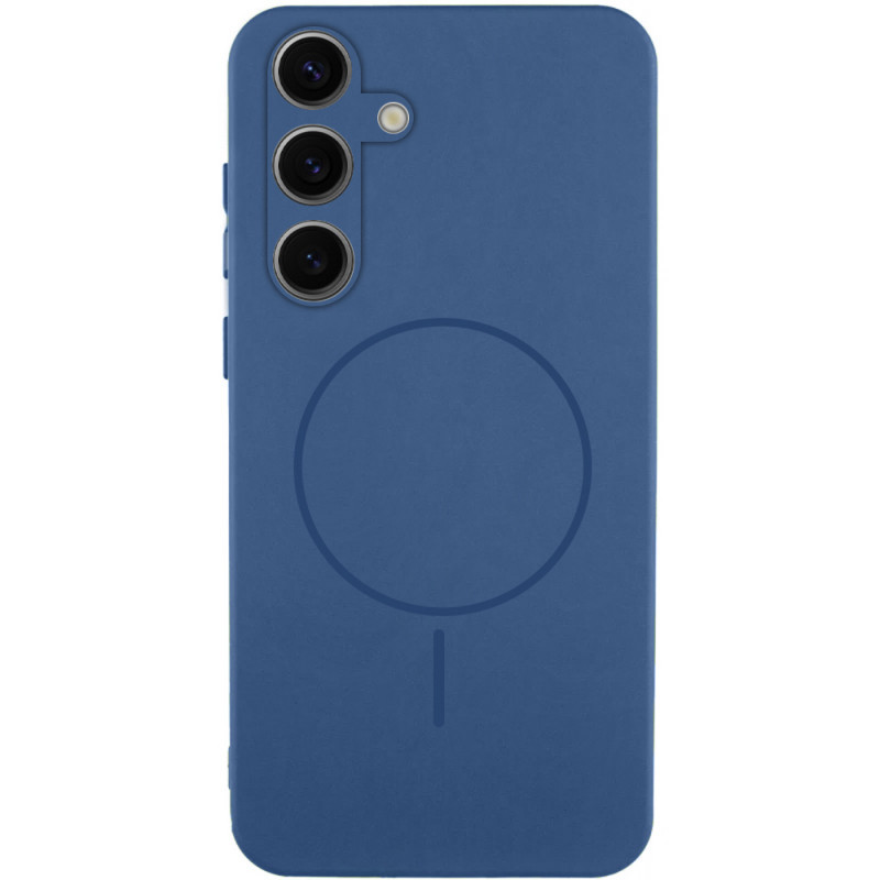 Чехол Silicone Cover Lakshmi Full Camera (AA) with MagFit для Samsung Galaxy S24 FE (Синий / Navy Blue)