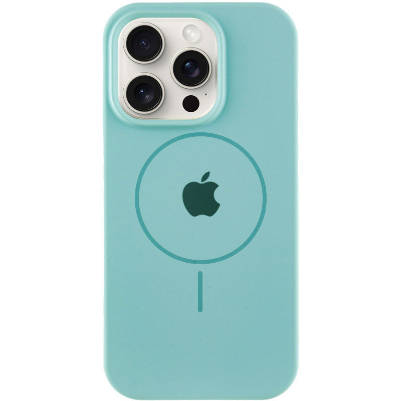 Чохол Silicone Case Full Protective (AA) with Magnetic Safe на Apple iPhone 16 Pro (6.3") (Бірюзовий / Marine Green)