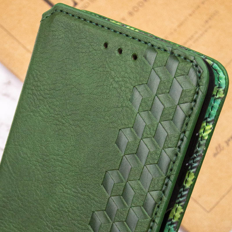 Замовити Шкіряний чохол-книжка GETMAN Cubic (PU) на Xiaomi Redmi Note 14 Pro 5G / 14 Pro+ (Зелений) на vchehle.ua