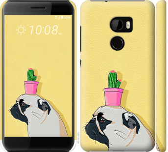 

Чехол Мопс с кактусом для HTC One X10 795469