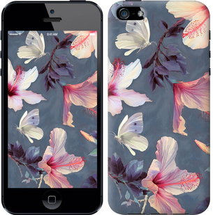 

Чехол Нарисованные цветы для Apple iPhone 5S 596061