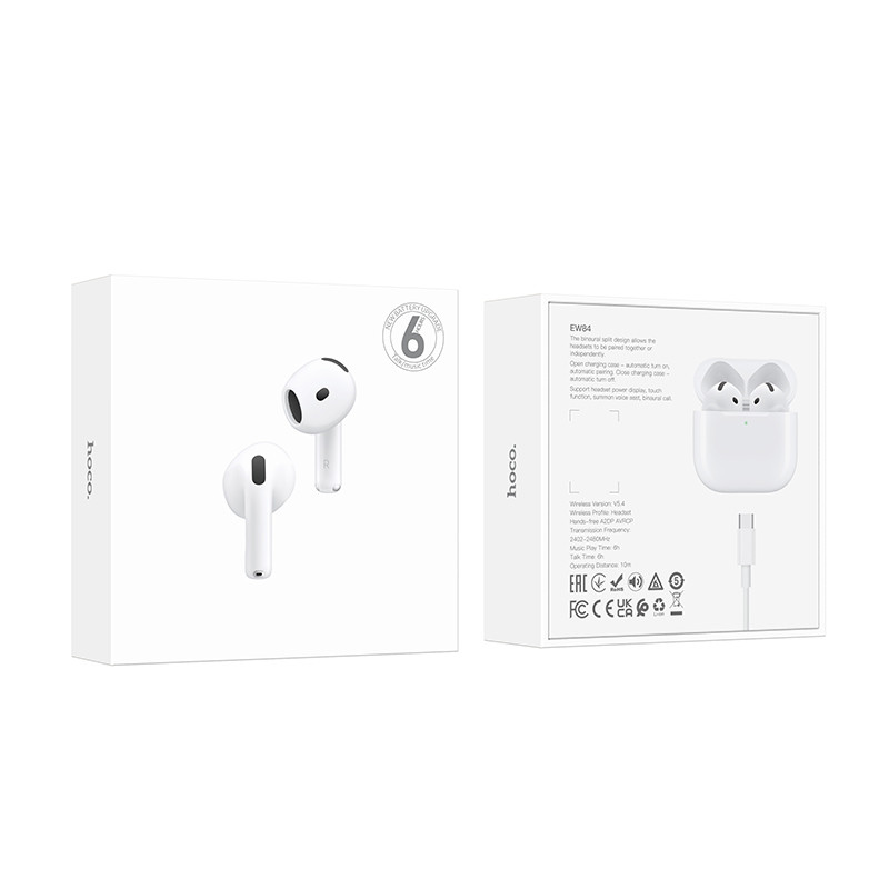 Фото Беспроводные TWS наушники Hoco EW84 (White) на vchehle.ua