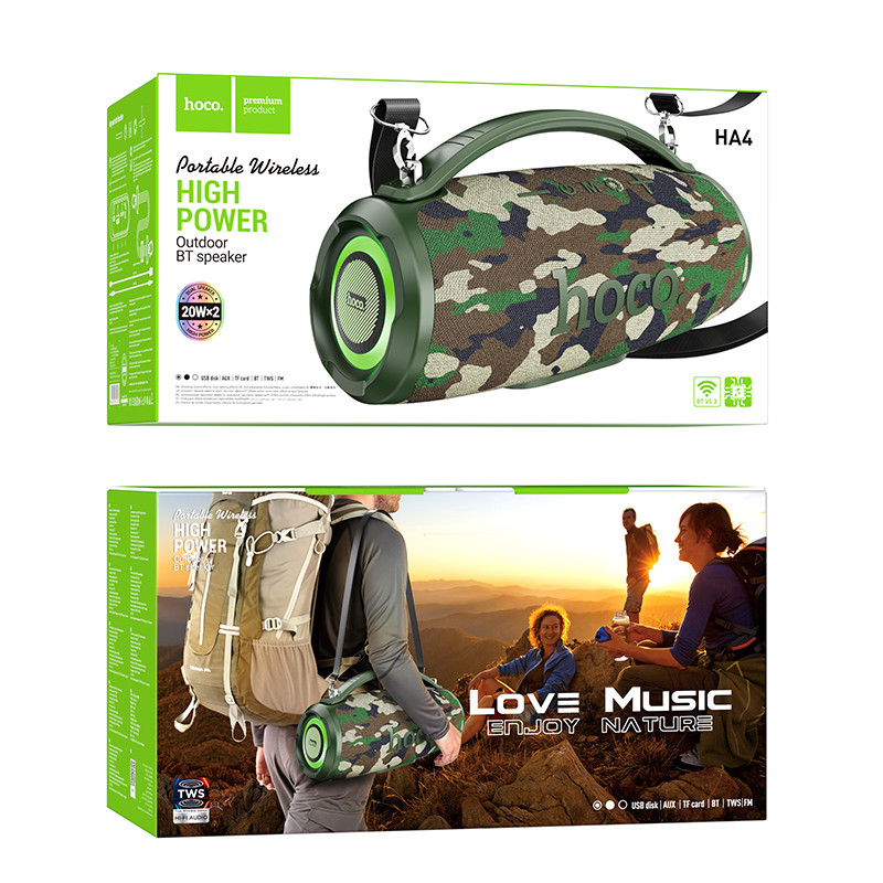 Купить Bluetooth колонка Hoco HA4 Surge outdoor (Camouflage Green) на vchehle.ua