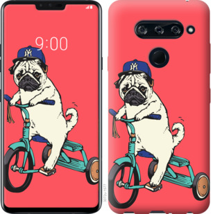 

Чехол Мопс на велосипеде для HTC U12 Plus 778782