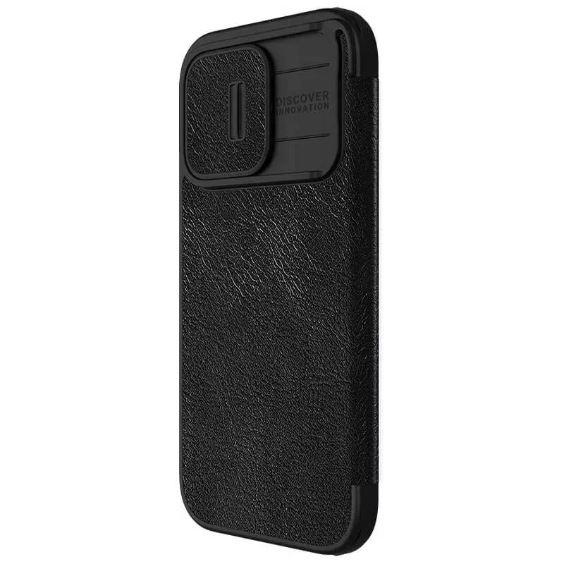 Фото Кожаный чехол (книжка) Nillkin Qin Pro Camshield для Apple iPhone 15 Pro (6.1") (Черный) в магазине vchehle.ua