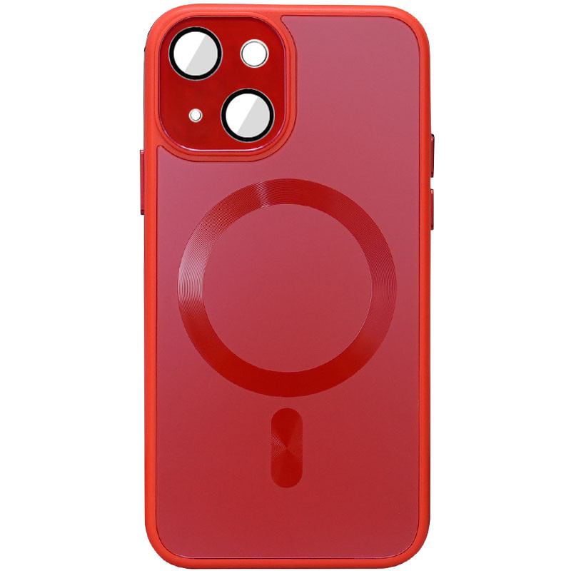 Чехол TPU+Glass Sapphire Midnight with Magnetic Safe для Apple iPhone 15 (6.1") (Красный / Red)