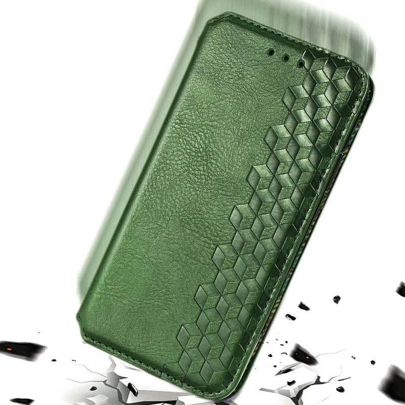 Кожаный чехол-книжка GETMAN Cubic (PU) для Samsung Galaxy A51 (Зеленый) в магазине vchehle.ua