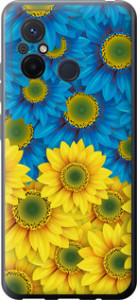 Чехол Жёлто-голубые цветы для Xiaomi Redmi 12C