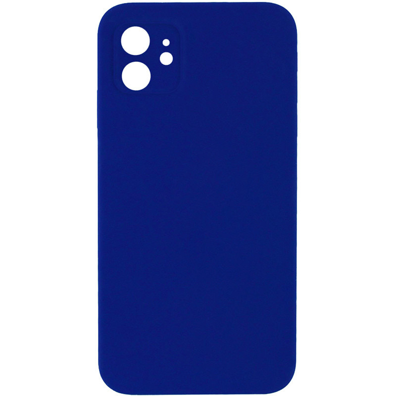 Чехол Silicone Case Square Full Camera Protective (AA) NOLOGO для Apple iPhone 11 (6.1") (Синий / Deep navy)