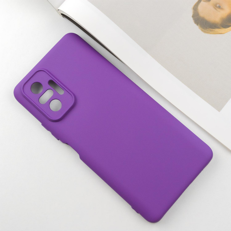 Фото Чехол TPU GETMAN Liquid Silk Full Camera для Xiaomi Redmi Note 10 Pro / 10 Pro Max (Фиолетовый / Purple) на vchehle.ua