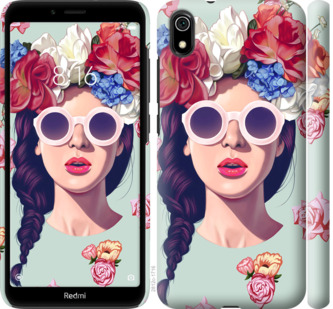 

Чехол Девушка с цветами для Xiaomi Redmi 7A 741541