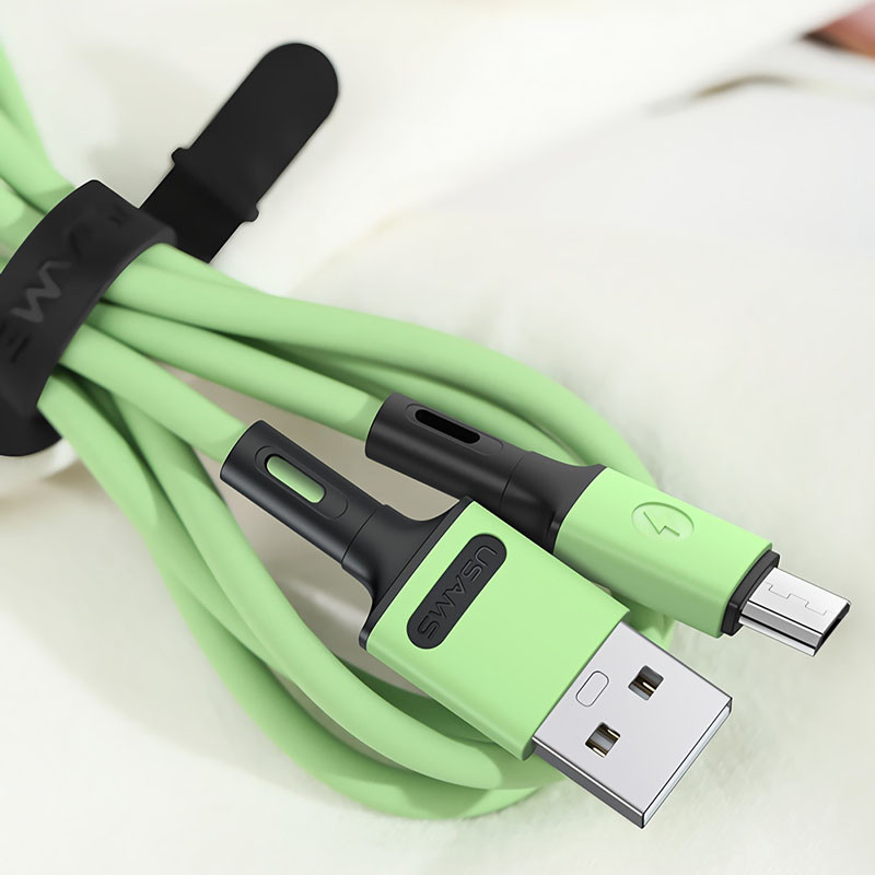 Фото Дата кабель USAMS US-SJ435 U52 USB to MicroUSB (1m) (Зеленый) в магазине vchehle.ua