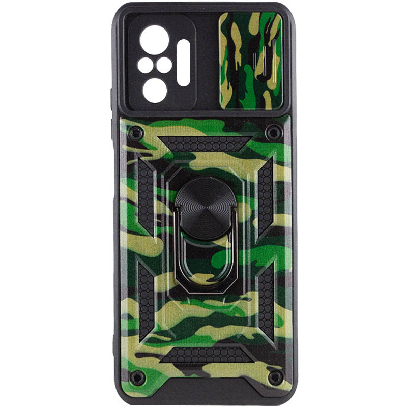 Фото Ударостійкий чохол Camshield Serge Ring Camo на Xiaomi Redmi Note 10 Pro / 10 Pro Max (Зелений / Army Green) на vchehle.ua