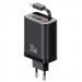 СЗУ Usams US-CC296 GaN With Retractable Type-C Cable Xiang Ser. 30W (1USB-A/1C) (Black)