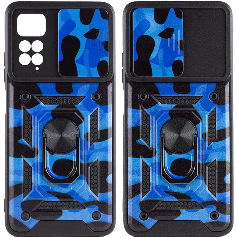 Ударостійкий чохол Camshield Serge Ring Camo на Xiaomi Redmi Note 11 Pro 4G/5G / 11E Pro /12 Pro 4G (Синій / Army Blue)