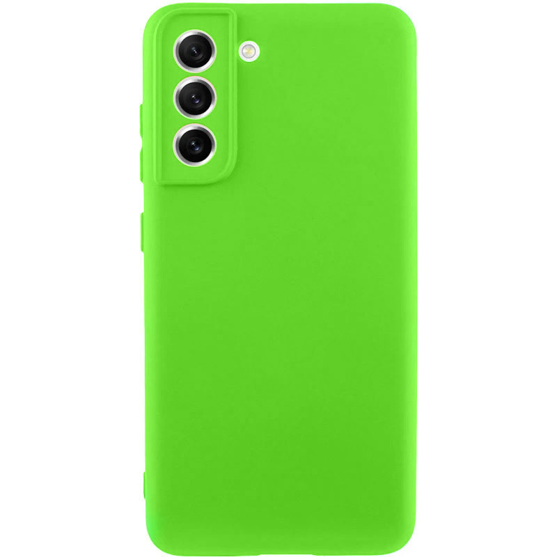 Чехол TPU GETMAN Liquid Silk Full Camera для Samsung Galaxy S21 FE (Салатовый / Neon Green)