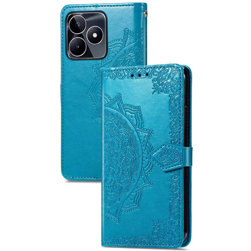 Купить Кожаный чехол (книжка) Art Case с визитницей для Realme C51 (Синий) на vchehle.ua