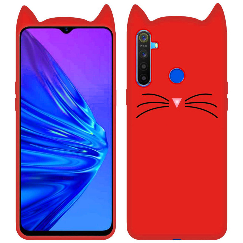 

Силіконова накладка 3D Cat на Realme 5 (Червоний) 908308