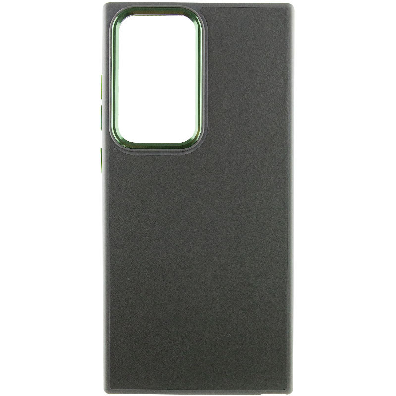 Шкіряний чохол Bonbon Leather Metal Style на Samsung Galaxy S23 Ultra (Зелений / Army green)