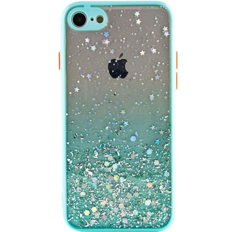 TPU чехол Spangle star с защитой камеры для Apple iPhone 7 / 8 / SE (2020) (4.7") (Бирюзовый)