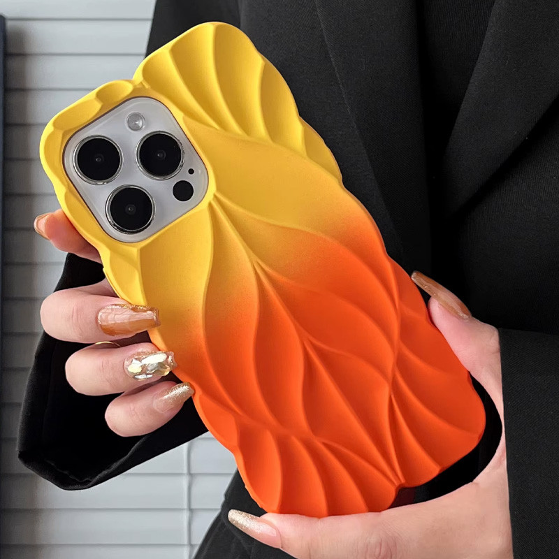 Фото TPU чохол Leaf на Apple iPhone 14 Pro (6.1") (Yellow / Orange) на vchehle.ua