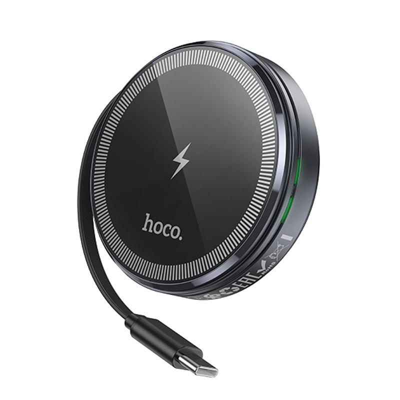 БЗУ Hoco CQ18 Flash 2in1 Magnetic + iWatch (with retractable cable Type-C) (Metal gray)