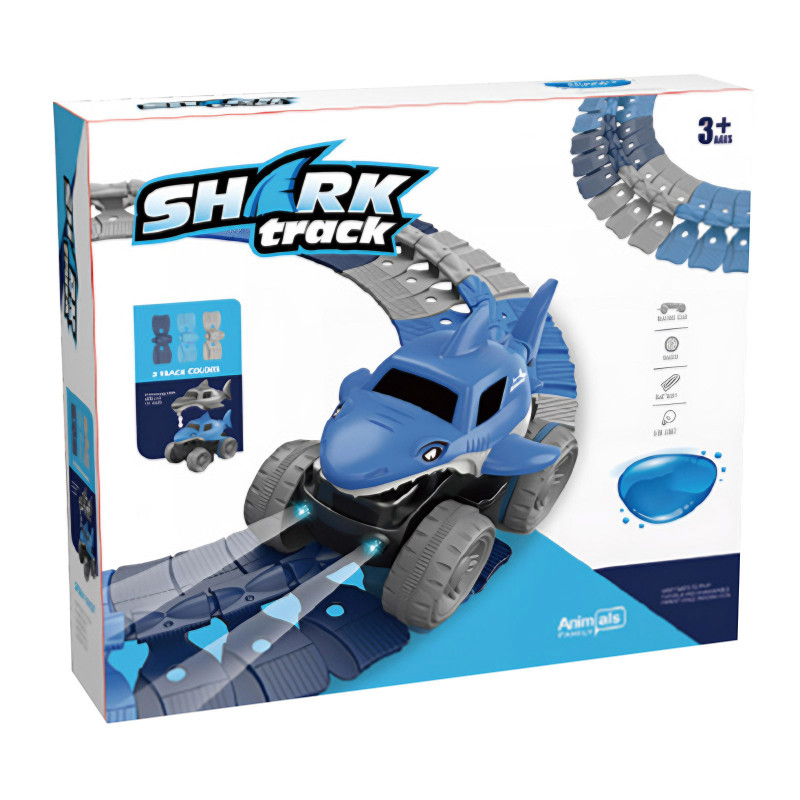 Фото Інтерактивний трек з інерційною машинкою SHT 5510-3 Shark Trak (92pcs/1CAR) (Blue) на vchehle.ua