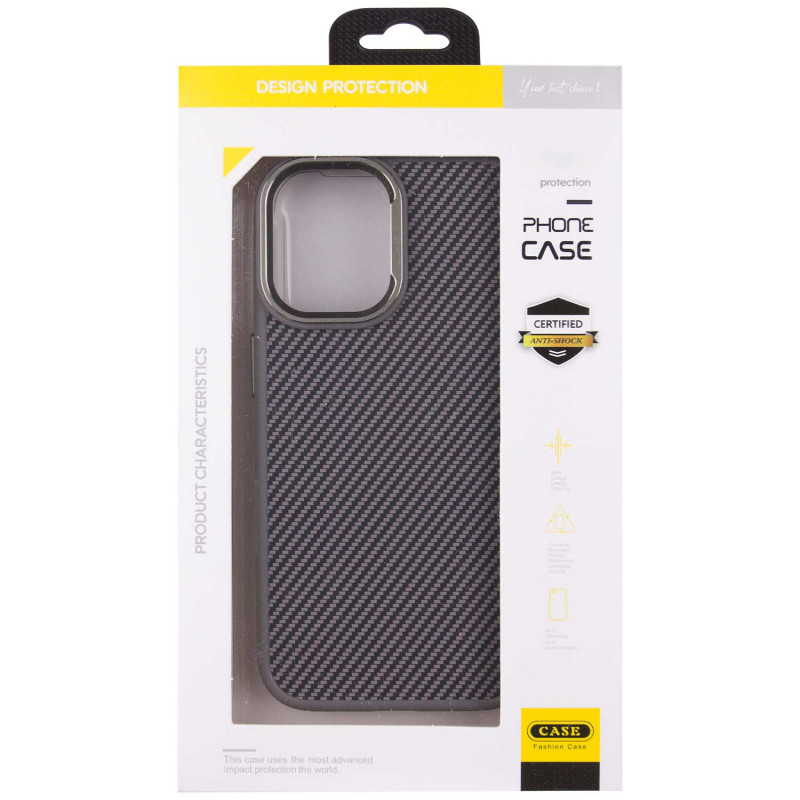 Купити Чохол TPU+PC Carbon with Magnetic safe на Apple iPhone 16 (6.1") (Grey) на vchehle.ua