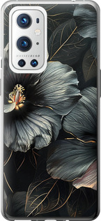 Чехол Черные цветы для OnePlus 9 Pro