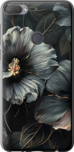 Чохол Чорні квіти на HTC Desire 12 Plus