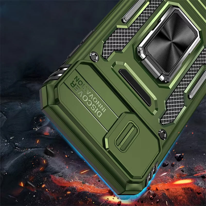 Фото Ударопрочный чехол Camshield Army Ring для Apple iPhone 7 / 8 / SE (2020) (4.7") (Оливковый / Army Green) на vchehle.ua