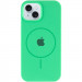 Фото Чохол Silicone Case Full Protective (AA) with Magnetic Safe на Apple iPhone 15 Plus (6.7") (Зелений / Spearmint) на vchehle.ua