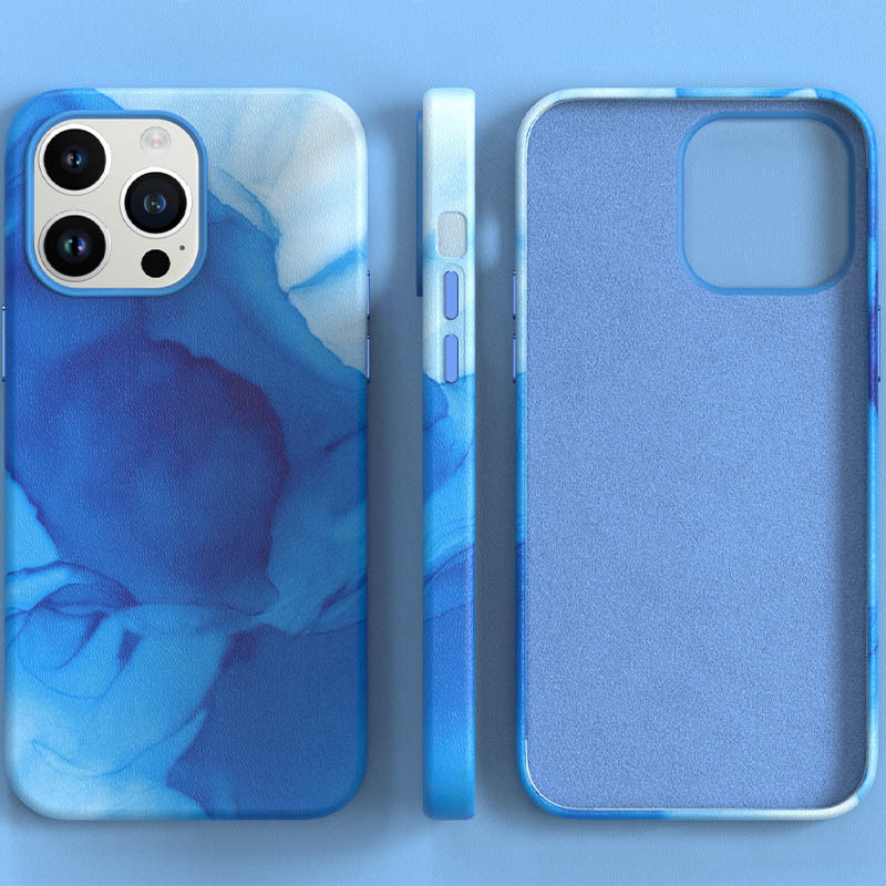 Фото Шкіряний чохол Figura Series Case with Magnetic safe на Apple iPhone 13 Pro (6.1") (Blue) в маназині vchehle.ua