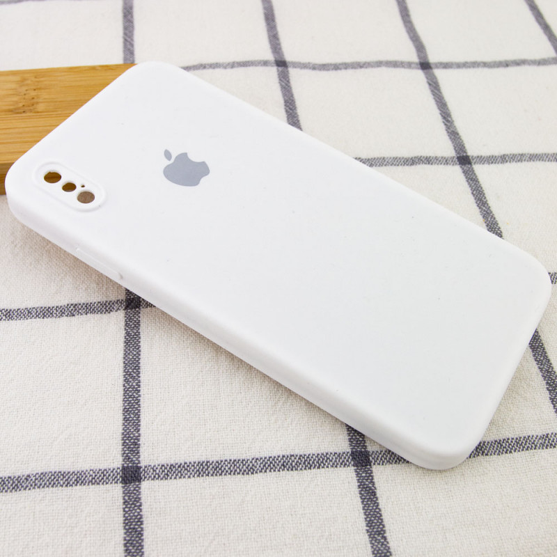 Фото Чохол Silicone Case Square Full Camera Protective (AA) для Apple iPhone X / XS (5.8") (Білий / White) на vchehle.ua