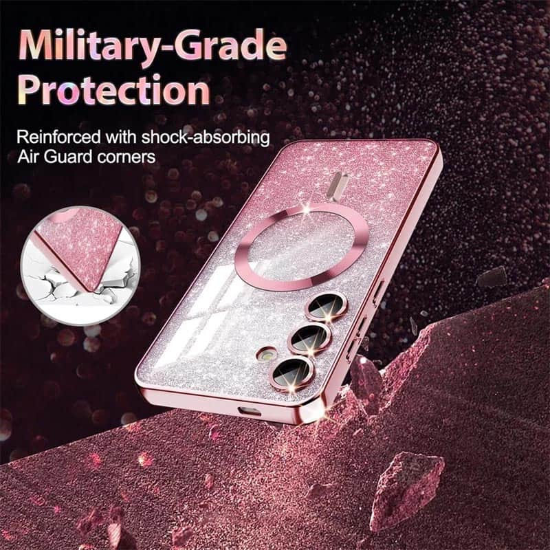 Фото TPU чохол Delight case with Magnetic Safe з захисними лінзами на камеру на Samsung Galaxy S23 FE (Рожевий / Rose Gold) в маназині vchehle.ua