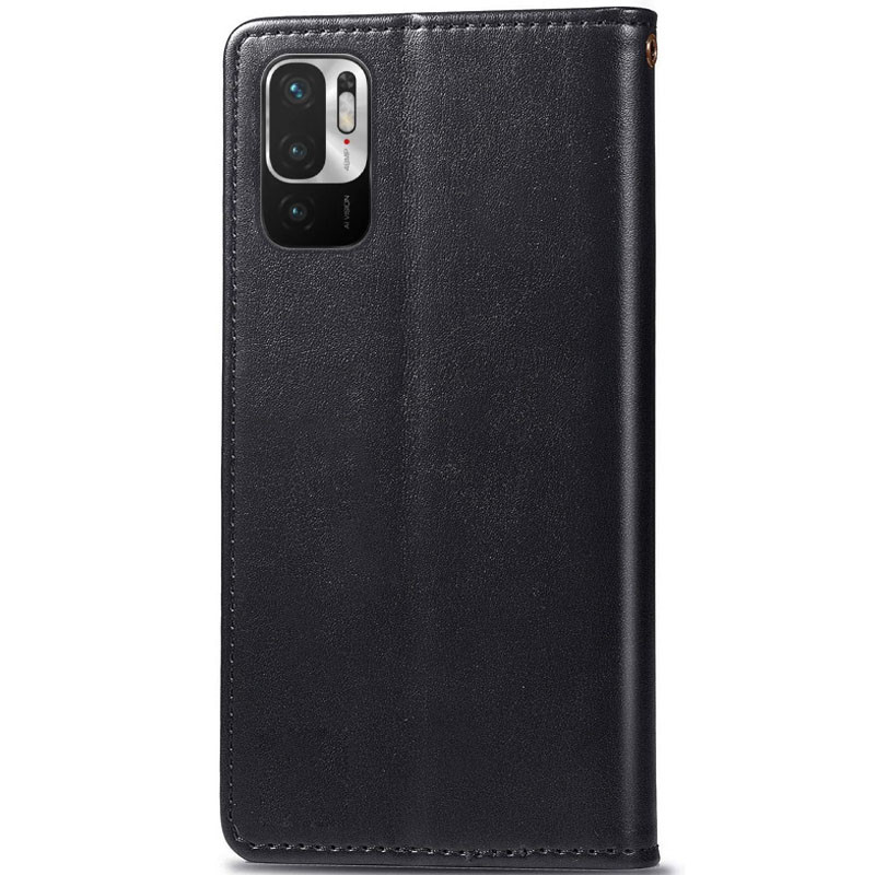 Фото Кожаный чехол книжка GETMAN Gallant (PU) для Xiaomi Redmi Note 10 5G / Poco M3 Pro (Черный) на vchehle.ua