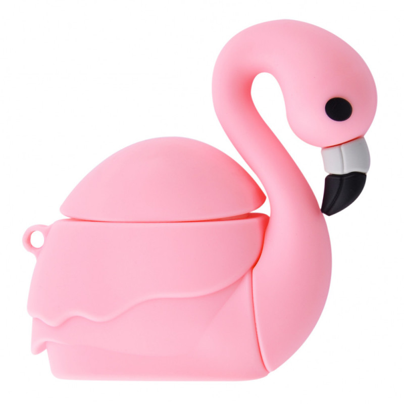 Фото Силиконовый футляр Pink Flamingo для наушников AirPods 1/2 (Flamingo) на vchehle.ua