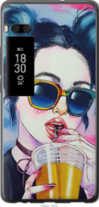 Чехол Арт-девушка в очках для Meizu Pro 7